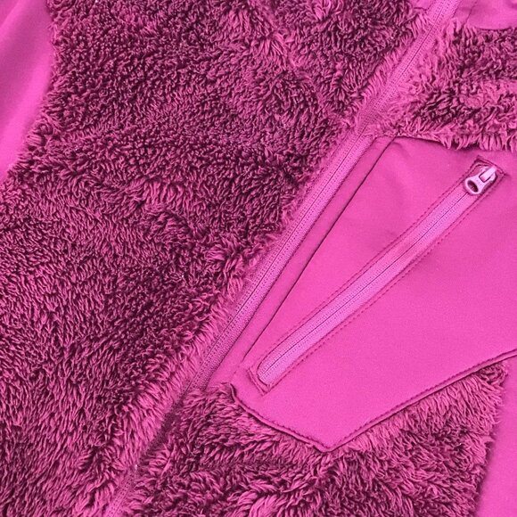 Columbia Womens S Raspberry By the Lake Plush Teddy Bear Fleece Zip Up Jacket - Picture 5 of 12